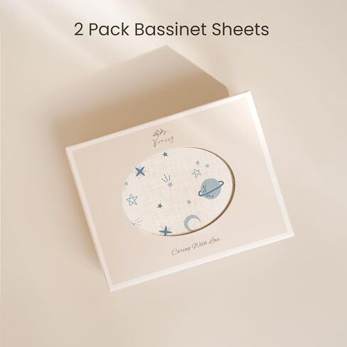Konssy 2 Pack Muslin Bassinet Sheets for Baby Girls Boys, 32"x16" | 100% Cotton, Soft & Breathable Bassinet Mattress Sheets, for Halo Bassinest Swivel Sleeper, Graco, Snoo (Chestnut,Posy) in Saudi Arabia