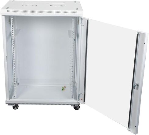 NavePoint 15U Network Cabinet with Glass Door – 15U Wall Mount Server Cabinet White 19" Rack for IT Equipment, AV Devices, Networking Equipment –17" Deep Server Rack Enclosure w/Wheels in Saudi Arabia