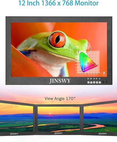شاشة HDMI صغيرة مقاس 8 بوصات، شاشة مراقبة أمان 1280x720 16:9 IPS شاشة CCTV معدنية صغيرة تدعم مدخل HDMI/VGA/AV/BNC مع حامل حائط، جهاز تحكم عن بعد، مكبرات صوت، مناسبة لكاميرا الأمان in Kuwait