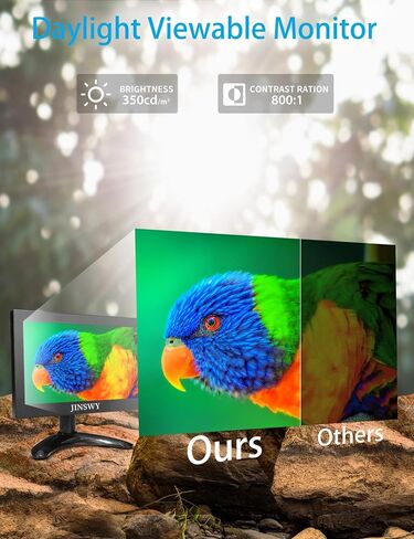 شاشة HDMI صغيرة مقاس 8 بوصات، شاشة مراقبة أمان 1280x720 16:9 IPS شاشة CCTV معدنية صغيرة تدعم مدخل HDMI/VGA/AV/BNC مع حامل حائط، جهاز تحكم عن بعد، مكبرات صوت، مناسبة لكاميرا الأمان in Kuwait
