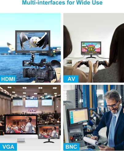 شاشة HDMI صغيرة مقاس 8 بوصات، شاشة مراقبة أمان 1280x720 16:9 IPS شاشة CCTV معدنية صغيرة تدعم مدخل HDMI/VGA/AV/BNC مع حامل حائط، جهاز تحكم عن بعد، مكبرات صوت، مناسبة لكاميرا الأمان in Kuwait