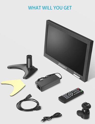 شاشة HDMI صغيرة مقاس 8 بوصات، شاشة مراقبة أمان 1280x720 16:9 IPS شاشة CCTV معدنية صغيرة تدعم مدخل HDMI/VGA/AV/BNC مع حامل حائط، جهاز تحكم عن بعد، مكبرات صوت، مناسبة لكاميرا الأمان in Kuwait