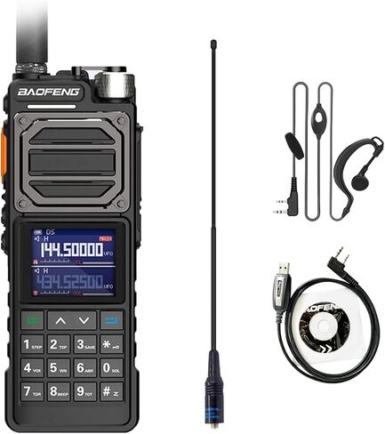 BAOFENG UV-25 10W Walkie Talkie Tri-Band Wireless Frequency Copy USB-C Charger Goose Tube Gain Antenna Powerful Long Range Amateur Radios in Kuwait