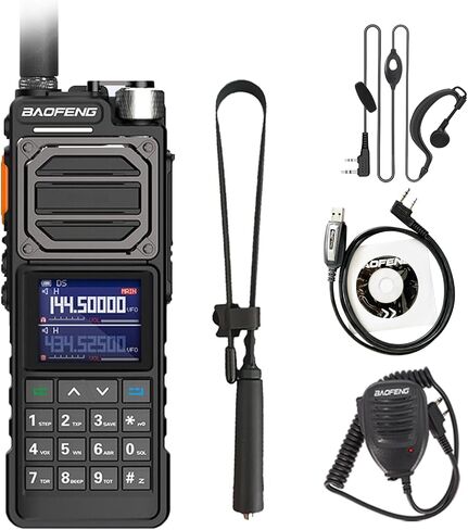 BAOFENG UV-25 10W Walkie Talkie Tri-Band Wireless Frequency Copy USB-C Charger Goose Tube Gain Antenna Powerful Long Range Amateur Radios in Kuwait
