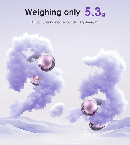 King Lucky Clip on Earbuds Open Ear Wireless Bluetooth 5.4 Headphones with Mic,50H Play,Noise Cancelling,Waterproof,Sports Ear Buds,Comfortable for Small Ears & Glasses Wearers,Workouts (Purple) in Saudi Arabia