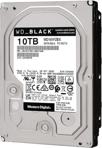 Western Digital 8TB WD_Black Performance Internal Hard Drive HDD - 7200 RPM, SATA 6 Gb/s, 256 MB Cache, 3.5" - WD8002FZBX in Saudi Arabia