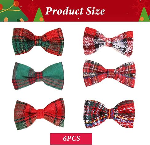 Christmas Hair Bows Clips,6Pcs Christmas Buffalo Plaid Hair Bows for Girls Red and Black Plaid Bow Hair Alligator Clips Xmas Hair Barrettes Bowknot Hairpin Christmas Hair Accessories for Toddler Girls in Saudi Arabia
