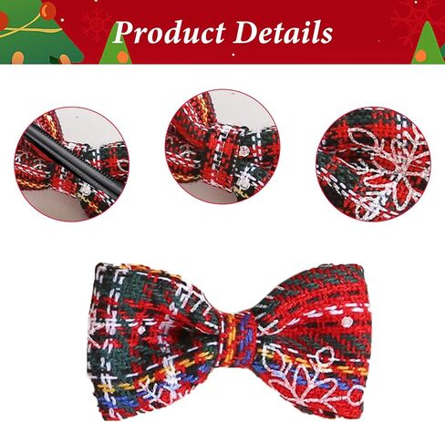 Christmas Hair Bows Clips,6Pcs Christmas Buffalo Plaid Hair Bows for Girls Red and Black Plaid Bow Hair Alligator Clips Xmas Hair Barrettes Bowknot Hairpin Christmas Hair Accessories for Toddler Girls in Saudi Arabia