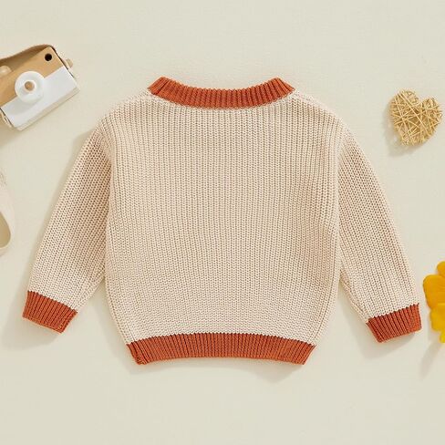 Toddler Baby Boy Girl Halloween Outfit Knitted Sweater Pumpkin Embroidered Pullover Tops Fall Winter Clothes in Saudi Arabia