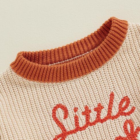 Toddler Baby Boy Girl Halloween Outfit Knitted Sweater Pumpkin Embroidered Pullover Tops Fall Winter Clothes in Saudi Arabia