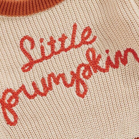 Toddler Baby Boy Girl Halloween Outfit Knitted Sweater Pumpkin Embroidered Pullover Tops Fall Winter Clothes in Saudi Arabia