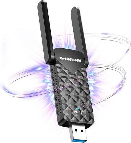 محول واي فاي USB للكمبيوتر، AX1800Mbps USB 3.0 واي فاي 6 محول واي فاي دونجل ثنائي النطاق 5G 2.4G محول الشبكة اللاسلكية لأجهزة الكمبيوتر المحمول المكتبية، يدعم Window10/11، WPA3، 802.11AX in Kuwait
