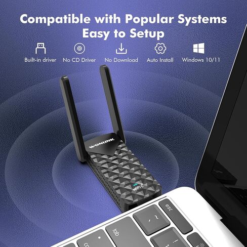 محول واي فاي USB للكمبيوتر، AX1800Mbps USB 3.0 واي فاي 6 محول واي فاي دونجل ثنائي النطاق 5G 2.4G محول الشبكة اللاسلكية لأجهزة الكمبيوتر المحمول المكتبية، يدعم Window10/11، WPA3، 802.11AX in Kuwait