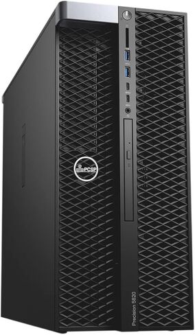 محطة عمل PCSP Precision 5820 Tower - معالج Intel Xeon W-2125 4.0 جيجا هرتز (4.5 جيجا هرتز توربو) رباعي النواة، ذاكرة DDR4 سعة 32 جيجا، 1 تيرابايت NVMe SSD، Quadro P2000، Windows 11 Pro (متجدد) in Kuwait