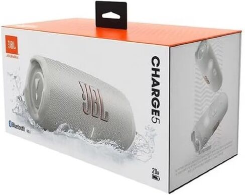 JBL Charge 5 - مكبر صوت بلوتوث محمول مع IP67 مقاوم للماء ومخرج USB - أبيض (متجدد) in Saudi Arabia
