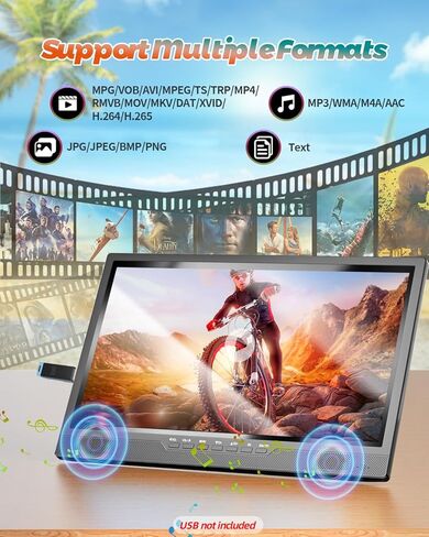 تلفزيون ديسوبري 19 بوصة محمول مع موالف ATSC رقمي، تلفزيون صغير مع بطارية مدمجة 8000 مللي أمبير في الساعة، شاشة محمولة مع مدخل HDMI 1080 بكسل، مدخل AV، USB، تلفزيون صغير للسفر والتخييم وRV والمطبخ والفناء in Kuwait