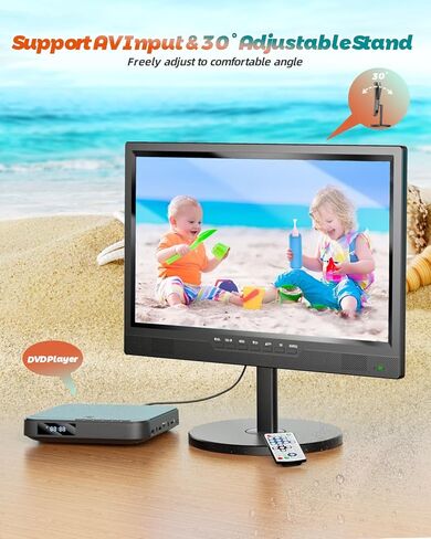 تلفزيون ديسوبري 19 بوصة محمول مع موالف ATSC رقمي، تلفزيون صغير مع بطارية مدمجة 8000 مللي أمبير في الساعة، شاشة محمولة مع مدخل HDMI 1080 بكسل، مدخل AV، USB، تلفزيون صغير للسفر والتخييم وRV والمطبخ والفناء in Kuwait