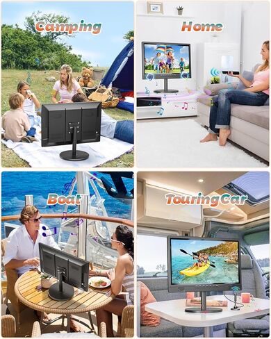 تلفزيون ديسوبري 19 بوصة محمول مع موالف ATSC رقمي، تلفزيون صغير مع بطارية مدمجة 8000 مللي أمبير في الساعة، شاشة محمولة مع مدخل HDMI 1080 بكسل، مدخل AV، USB، تلفزيون صغير للسفر والتخييم وRV والمطبخ والفناء in Kuwait