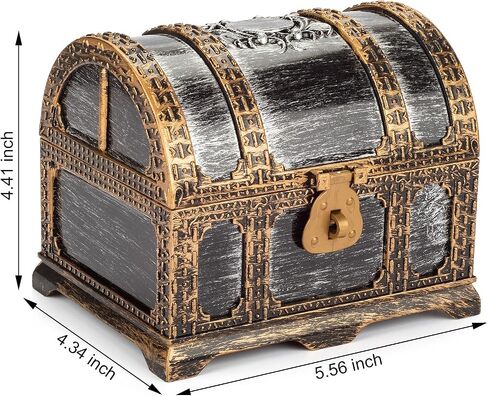 Kids Pirate Treasure Chest Plastic Pirate Vintage Treasure Box, Mini Pirate Chest Toys for Boys in Kuwait