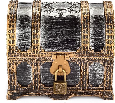 Kids Pirate Treasure Chest Plastic Pirate Vintage Treasure Box, Mini Pirate Chest Toys for Boys in Kuwait