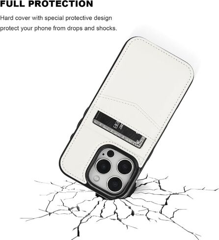 KIHUWEY Compatible with iPhone 16 Pro Case Wallet with Credit Card Holder, Flip Premium Leather Magnetic Clasp Kickstand Heavy Duty Protective Cover for iPhone 16 Pro 6.3 Inch (Black) in Kuwait