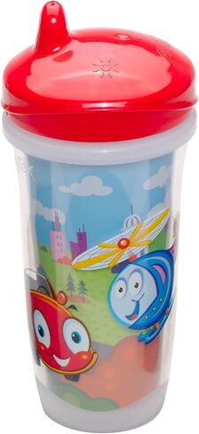 Playtex Baby Sipsters Stage 3 Hard Spout Cups, Happy Face Car and Construction 3D Graphics, 9 Oz, 2 Count - Spill-Proof, Leak-Proof, and Insulated in Saudi Arabia