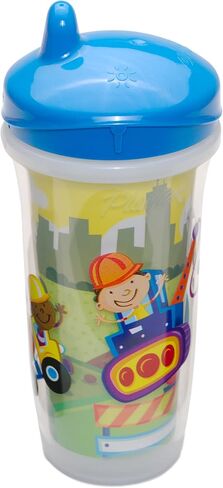 Playtex Baby Sipsters Stage 3 Hard Spout Cups, Happy Face Car and Construction 3D Graphics, 9 Oz, 2 Count - Spill-Proof, Leak-Proof, and Insulated in Saudi Arabia