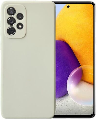 Compatible with Samsung Galaxy A72 Soft Liquid Silicone Gel Cell Phone Mobile Basic Back Case Cover (White) in Saudi Arabia