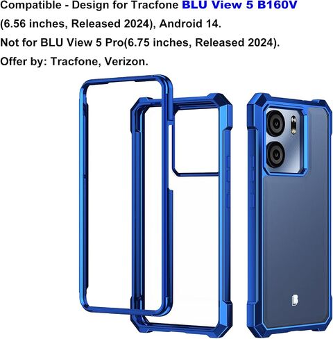 Ailiber for BLU View 5 Case, BLU View5 B160V Clear Phone Case, Transparent [Anti Yellowing], with [Screen Protector], Dual Layer Shockproof Bumper, Silicone Cell Phone Case-Gold in Saudi Arabia