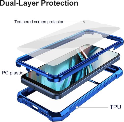 Ailiber for BLU View 5 Case, BLU View5 B160V Clear Phone Case, Transparent [Anti Yellowing], with [Screen Protector], Dual Layer Shockproof Bumper, Silicone Cell Phone Case-Gold in Saudi Arabia