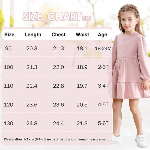 Toddler Baby Girl Dresses Little Girl Long Sleeve Dress for Girls Fall Causal Dress Ruffle Toddler Sweater Dress in Saudi Arabia