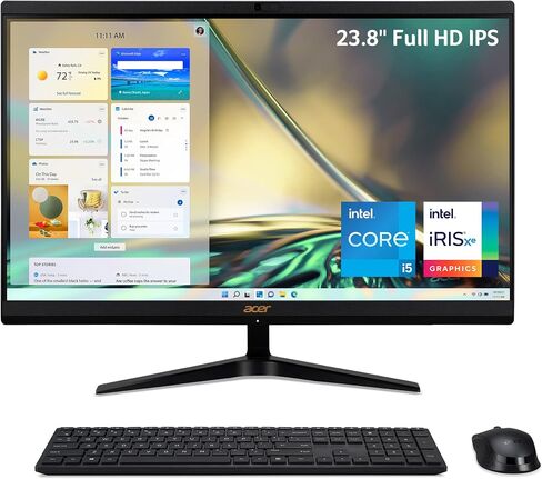 Acer Aspire C27-1800-UR12 AIO Desktop | 27" Full HD IPS Display | Intel Core i5-12450H | Intel UHD Graphics | 16GB DDR4 | 1TB PCIe Gen 4 SSD | Intel Wireless Wi-Fi 6E | Wireless Keyboard & Mouse in Saudi Arabia