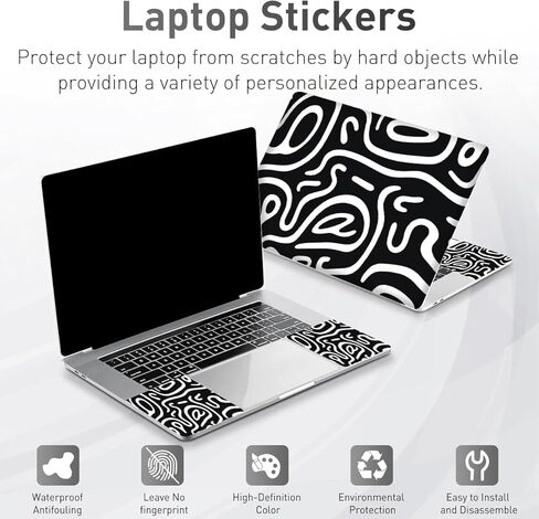 ملصق فني لغطاء الكمبيوتر المحمول: ملصق لاصق من الفينيل المقاوم للماء وقابل لإعادة الاستخدام لأجهزة الكمبيوتر المحمول، ملصقات كرتونية لطيفة لأجهزة الكمبيوتر المحمول تناسب 12 13 13.3 14 15 15.4 15.6 بوصة- جرافيتي in Kuwait
