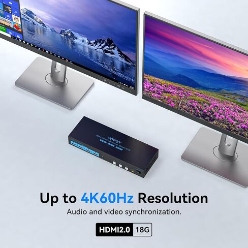 4K120Hz HDMI KVM Switch 2 Monitors 2 Computers 8K USB 3.0 KVM Switches for 2 Computers Share Dual Monitor and 4 USB Devices Support Extended/Copy Mode with DC 12V/1A&Wired Controller in Saudi Arabia