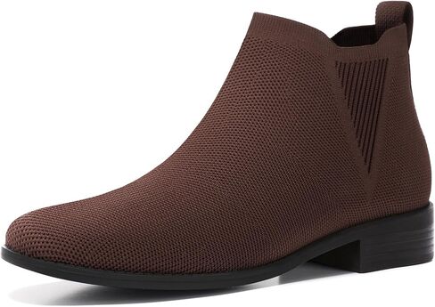 حذاء رياضي للكاحل للنساء من Athlefit بمقدمة مربعة وكعب منخفض مكتنز حذاء مريح سهل الارتداء قصير in Kuwait