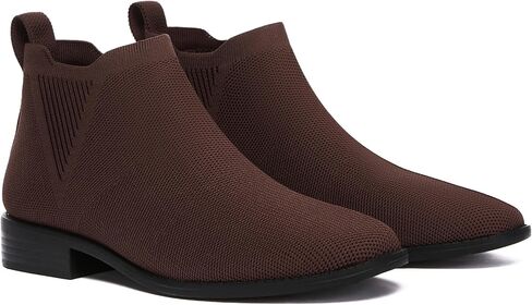 حذاء رياضي للكاحل للنساء من Athlefit بمقدمة مربعة وكعب منخفض مكتنز حذاء مريح سهل الارتداء قصير in Kuwait