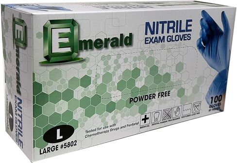 Emerald Nitrile Exam Gloves - Medical Grade Powder Free Latex Free Disposable Multipurpose Food Safe - 3.5 mil, Medium in Saudi Arabia