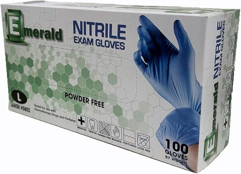 Emerald Nitrile Exam Gloves - Medical Grade Powder Free Latex Free Disposable Multipurpose Food Safe - 3.5 mil, Medium in Saudi Arabia