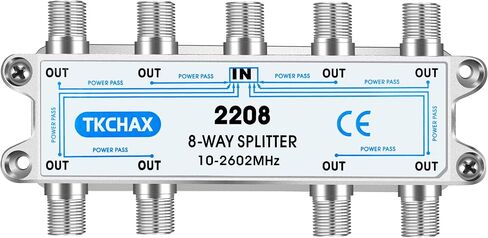 Coaxial Cable Splitter,Support 10-2602MHz,RG6 RG59 Coax Compatible,Work with MoCA2.5 and MoCA3.0, CATV, Satellite TV, Antenna, HDTV and High Speed Internet (6 Way Coaxial Cable Splitter) in Kuwait