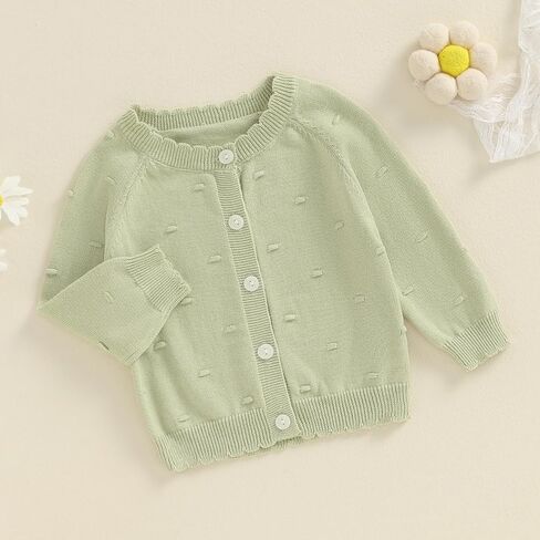 Baby Girl Cardigan Long Sleeve Button Up Sweater Toddler Girl Fall Outfits | baby cardigans toddler cardigans long sleeve sweater in Saudi Arabia
