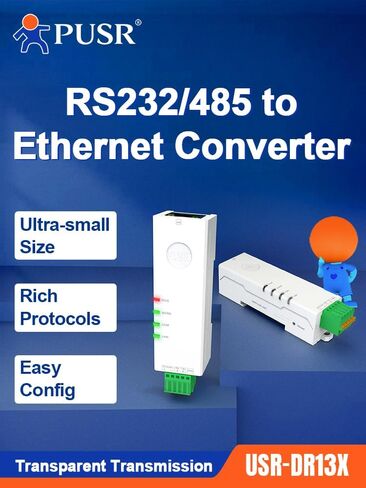 Din Rail حجم صغير RS232 إلى محول إيثرنت خادم الجهاز التسلسلي Modbus Gateway Modbus RTU إلى Modbus TCP في صفحة الويب المدمجة USR-DR132 in Kuwait