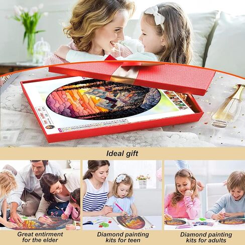 مجموعات الرسم الماسي للبالغين، مجموعات فنية ماسية خماسية الأبعاد للمبتدئين، مجموعات طلاء ماسية كاملة الحفر لديكور جدار المنزل، والمناظر الطبيعية، 12 × 12 بوصة in Kuwait