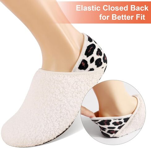 شبشب منزل DOMMARE Fuzzy للرجال والنساء في الأماكن المغلقة، أحذية غرفة النوم، جوارب شبشب دافئة حافي القدمين، بطانة من الفرو المجعد من الإسفنج الذكي سهلة الارتداء، نعل مطاطي مغلق غير قابل للانزلاق، نعال بدون كعب للسفر in Kuwait