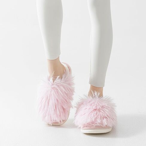 ForBaysy Faux Fur Slippers Memory Foam Slippers Ladies Fluffy Winter House Shoes Indoor Fuzzy Fluffy Slipper in Saudi Arabia