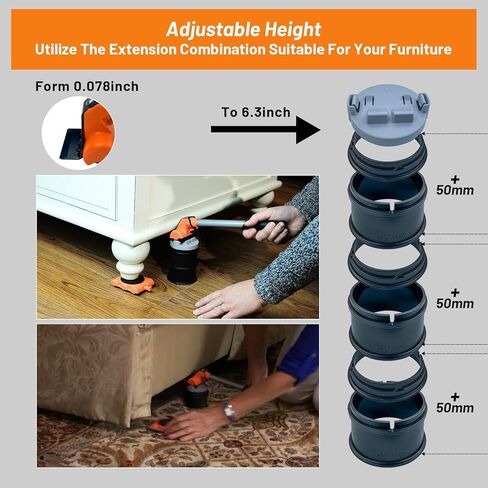 رافعة أثاث Gooloo عالية التحمل للأثاث بسعة تحميل 660 رطل، مجموعة أدوات رفع الأثاث، عجلات دوارة، محركات أثاث بعجلات in Kuwait