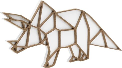 ديكور حائط على شكل ديناصور من NIKKY HOME لغرفة الأولاد، لوحة فنية جدارية خشبية على شكل ديناصور هندسي كهدية للأطفال، لافتة معلقة ممتعة للأطفال الأولاد وغرفة اللعب وغرفة اللعب - تيرانوصور ريكس in Kuwait