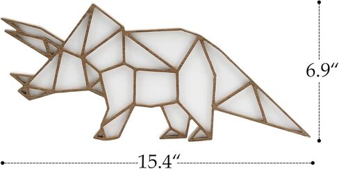 ديكور حائط على شكل ديناصور من NIKKY HOME لغرفة الأولاد، لوحة فنية جدارية خشبية على شكل ديناصور هندسي كهدية للأطفال، لافتة معلقة ممتعة للأطفال الأولاد وغرفة اللعب وغرفة اللعب - تيرانوصور ريكس in Kuwait