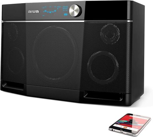 Aiwa Exos-10 Portable Bluetooth Speaker, 200W RMS Power, 6.5" Subwoofer, Deep Bass, Party Sync, Backlit Display, FM/BT/USB/AUX, Remote Control, Carry Strap, Bluetooth V5.0 in Saudi Arabia