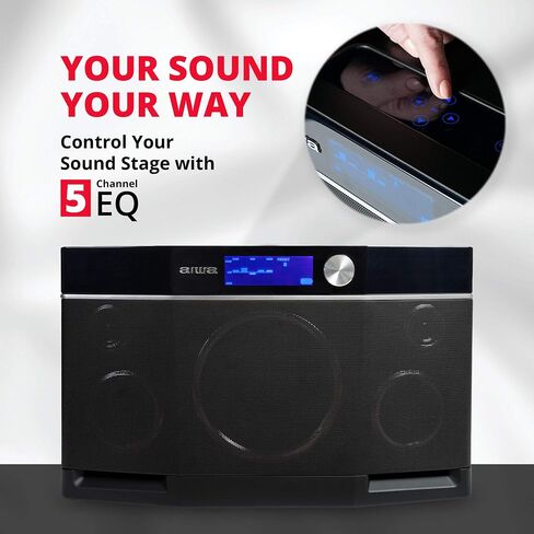 Aiwa Exos-10 Portable Bluetooth Speaker, 200W RMS Power, 6.5" Subwoofer, Deep Bass, Party Sync, Backlit Display, FM/BT/USB/AUX, Remote Control, Carry Strap, Bluetooth V5.0 in Saudi Arabia