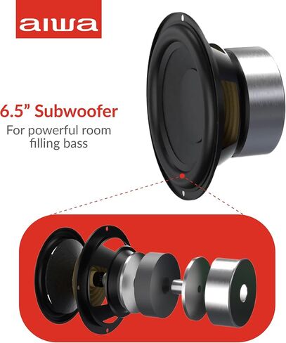 Aiwa Exos-10 Portable Bluetooth Speaker, 200W RMS Power, 6.5" Subwoofer, Deep Bass, Party Sync, Backlit Display, FM/BT/USB/AUX, Remote Control, Carry Strap, Bluetooth V5.0 in Saudi Arabia